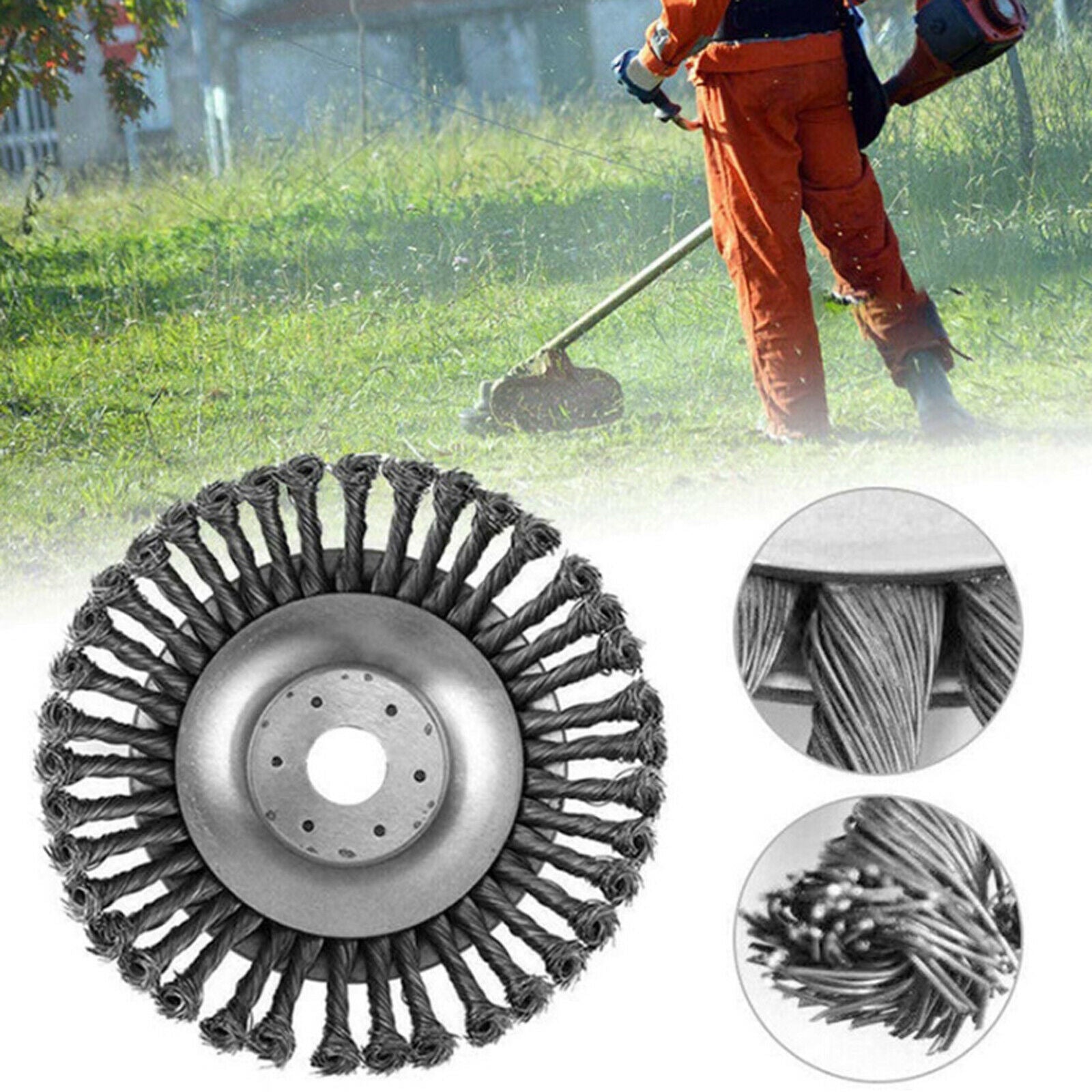 6'' Steel Wire Wheel Brush Weed Mower Grass Strimmer Head Trimmer Part Cutter
