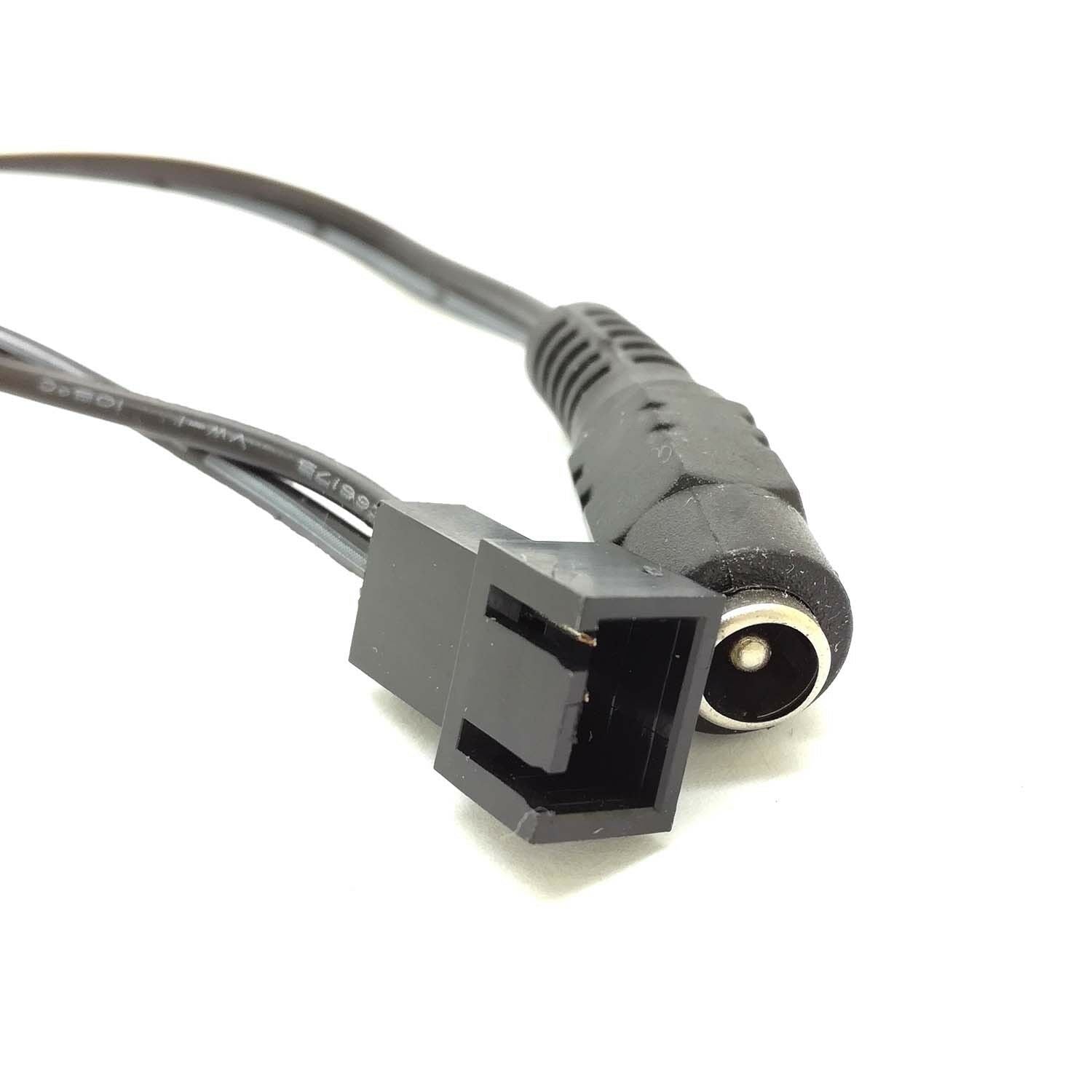 PC 3pin/2pin fans male to 5.5x2.1mm female DC Power cable 12v 9v 5v fan Route GM