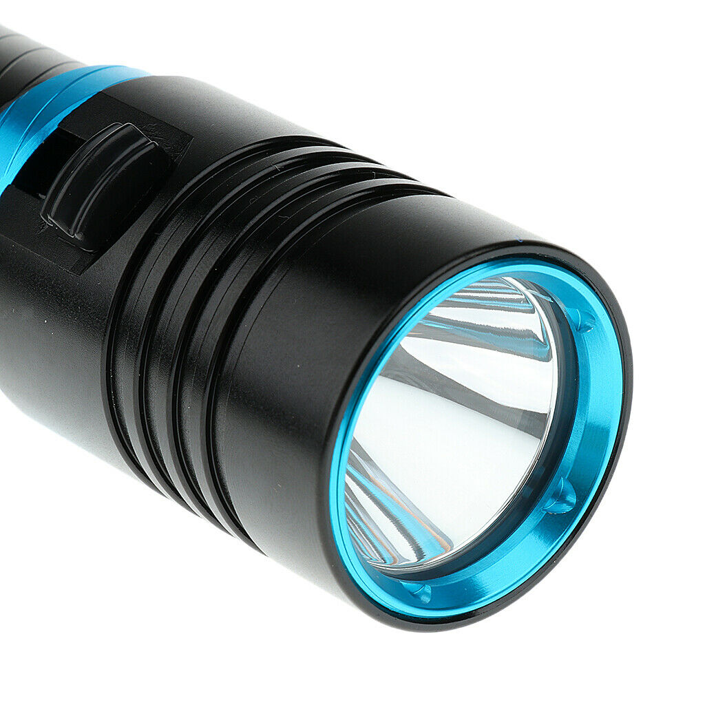 Underwater 100m  Waterproof Diving LED Flashlight 1000LM Lamp Black