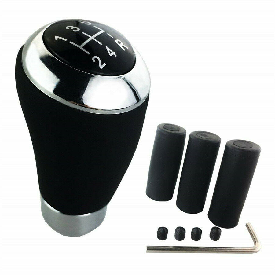 Universal 5 Speed Manual Gear Shift Knob Shifter Lever Premium Black Leather