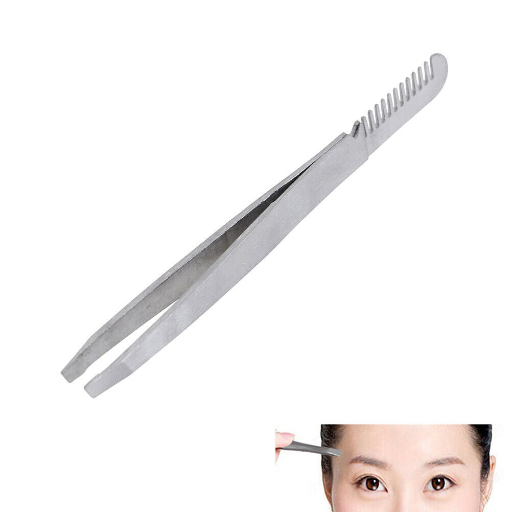 1Pc Stainless Steel Extension Eyebrow Tweezer Eyebrow Comb Makeup Cosmeti.l8