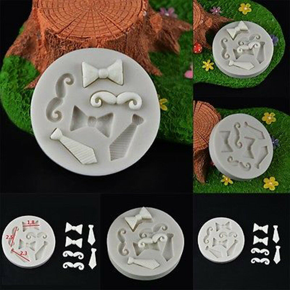 Silicone Beards Mustache Bow Tie Fondant Moulds Cake Sugarcrafts Chocolate Molds