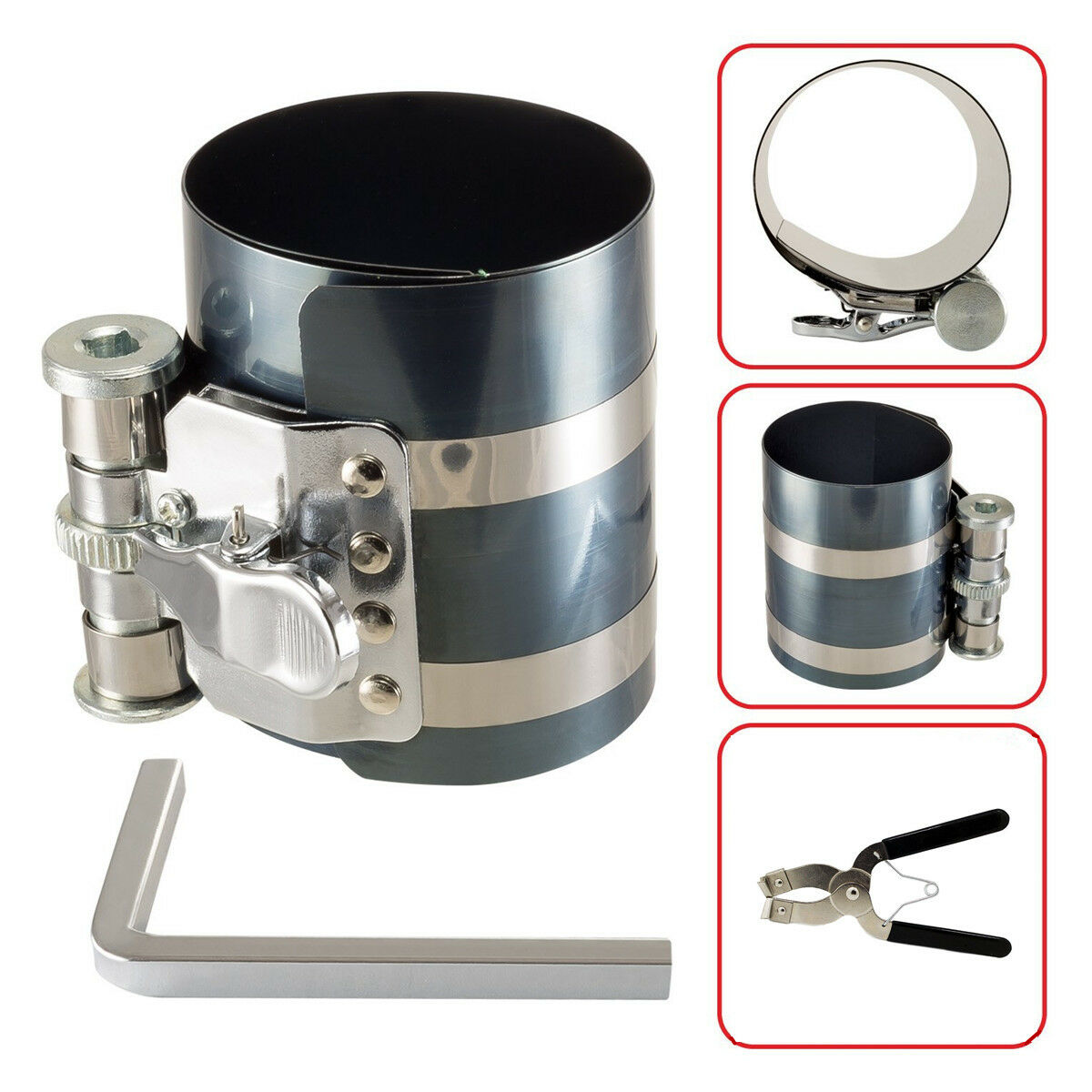 Piston Ring Compressor with Installer Pliers Expander Installation Removal Tool