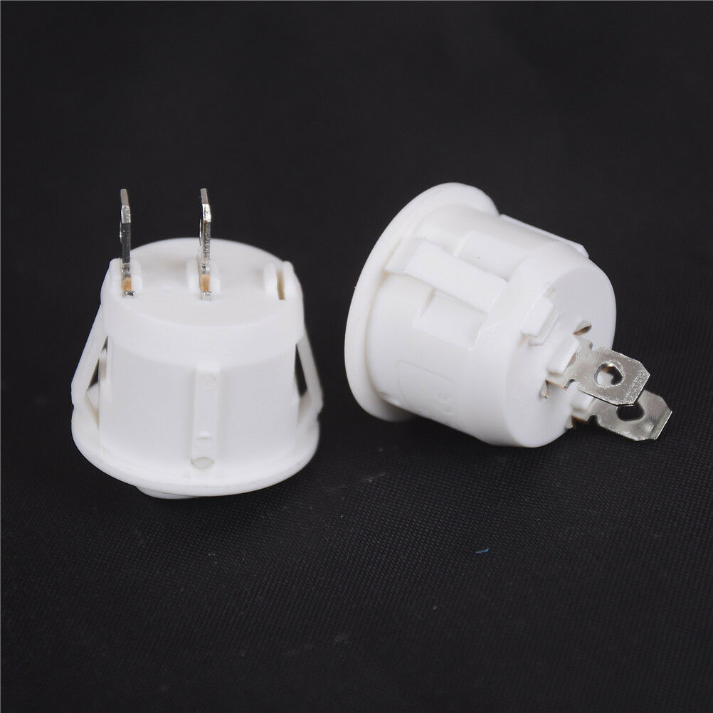 5x Mini Round White 2 Pin Terminal SPST ON-OFF Rocker Switch Snap-in 20mm 12V WF