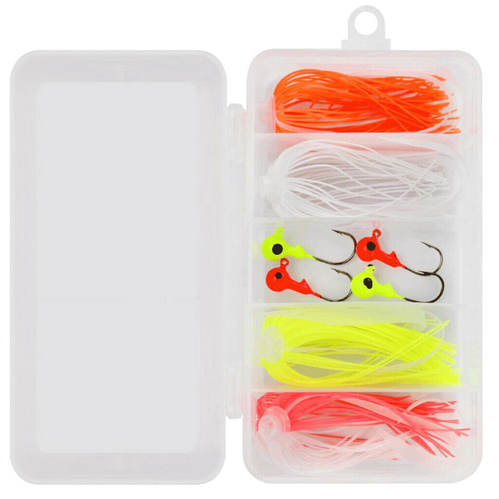 Fishing Jig Single Hooks Worm Shrimp Lures with Soft Rubber Skirt