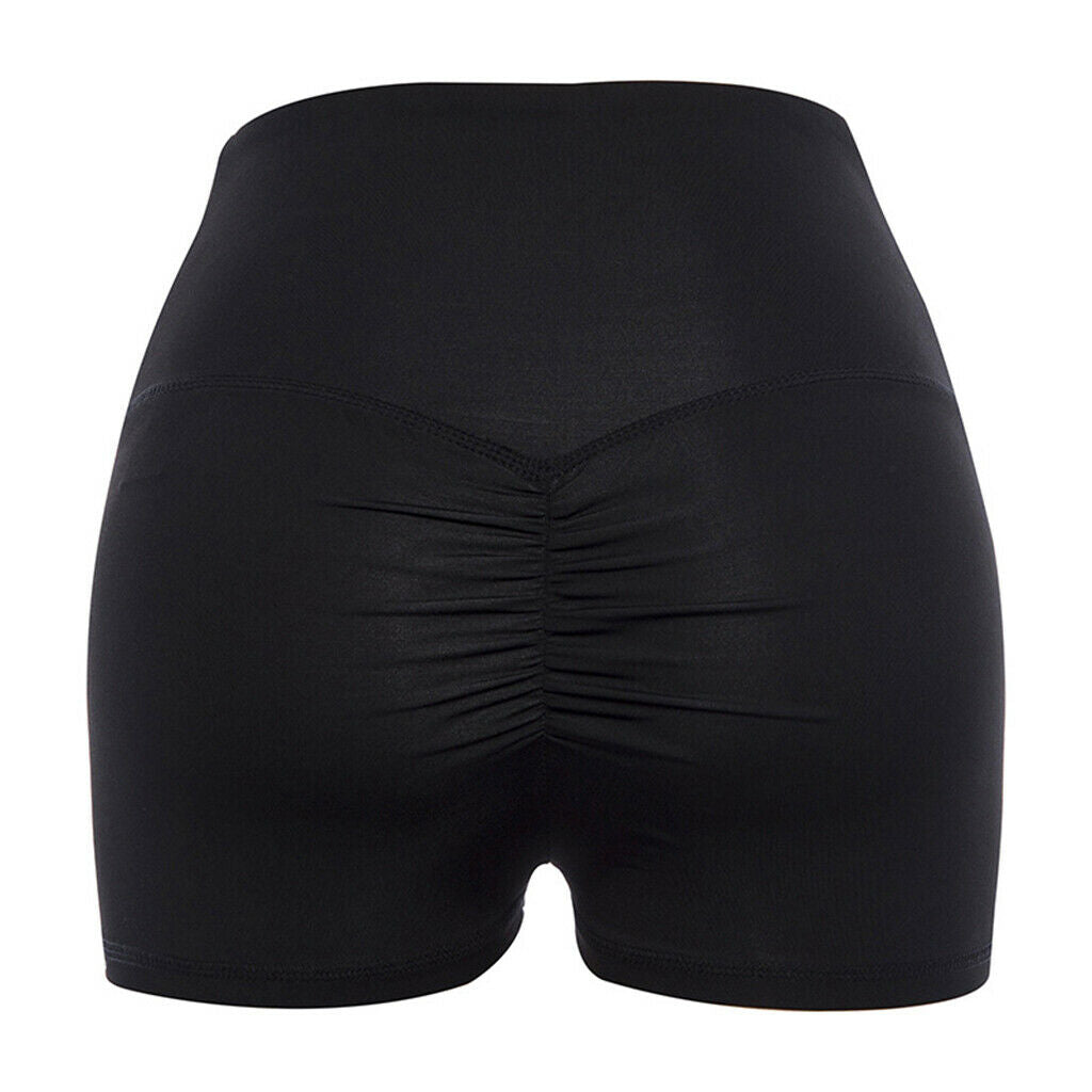 Women Stretch Gym Yoga Sport Shorts Dancing Running Skinny Hot Pants S Black