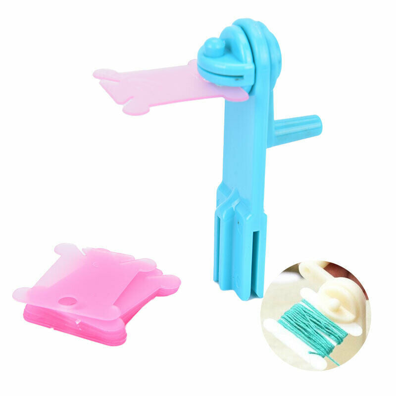 Portable Manual Embroidery Thread Winder Holder with 30pcs Plastic Sewing.l8