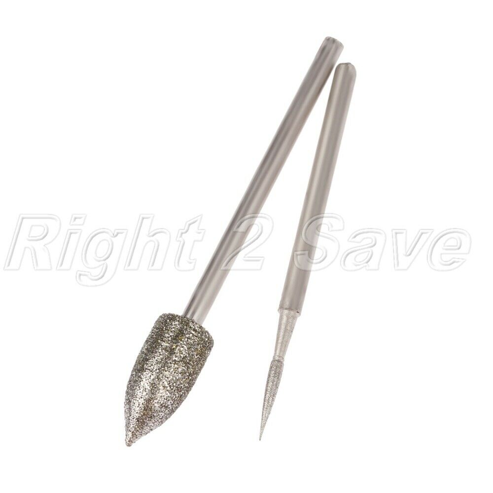 2.35mm Shank Diamond Coated Polishing Burr Head Needle Grinding Jade Stone Metal