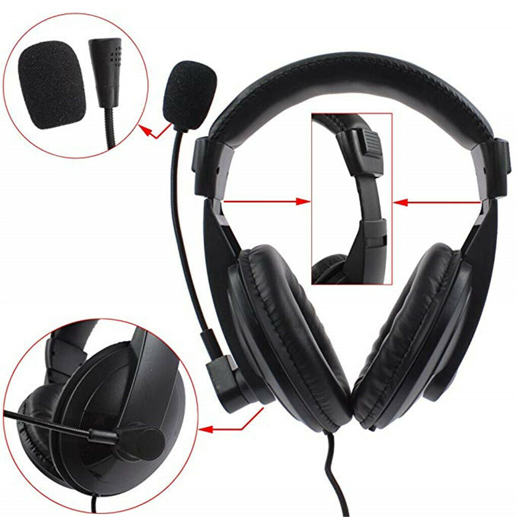 Professional Noise Cancelling Overhead Headsets Headphones for 2Pin