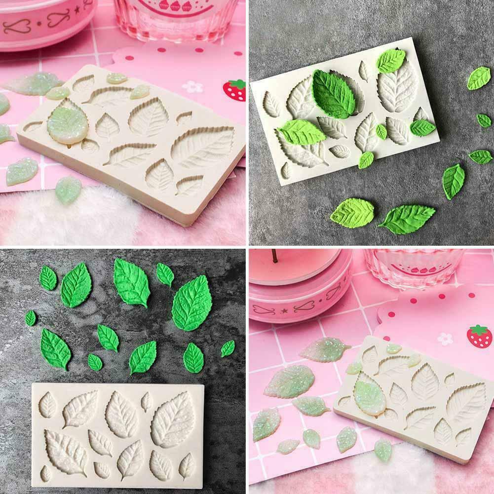 Silicone Rose Leaves Embellisment Fondant Mould Cake Decor Sugar Chocolate Mold