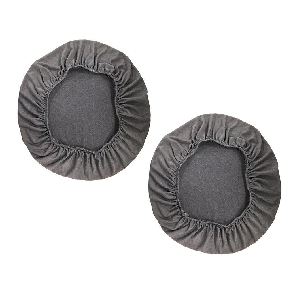 2pcs Anti-slip Elastic Spandex Chair Seat Covers for Round Or Oblong Stools