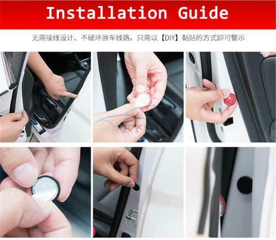 1 Piece Automobile Door Safety Warning Anti-collision Flashing LED Alarm Light