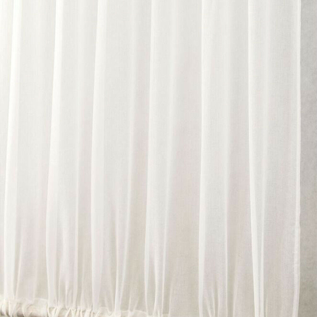 2cs White 137x183cm French Door Curtains Blackout Light Reducing Tie Back