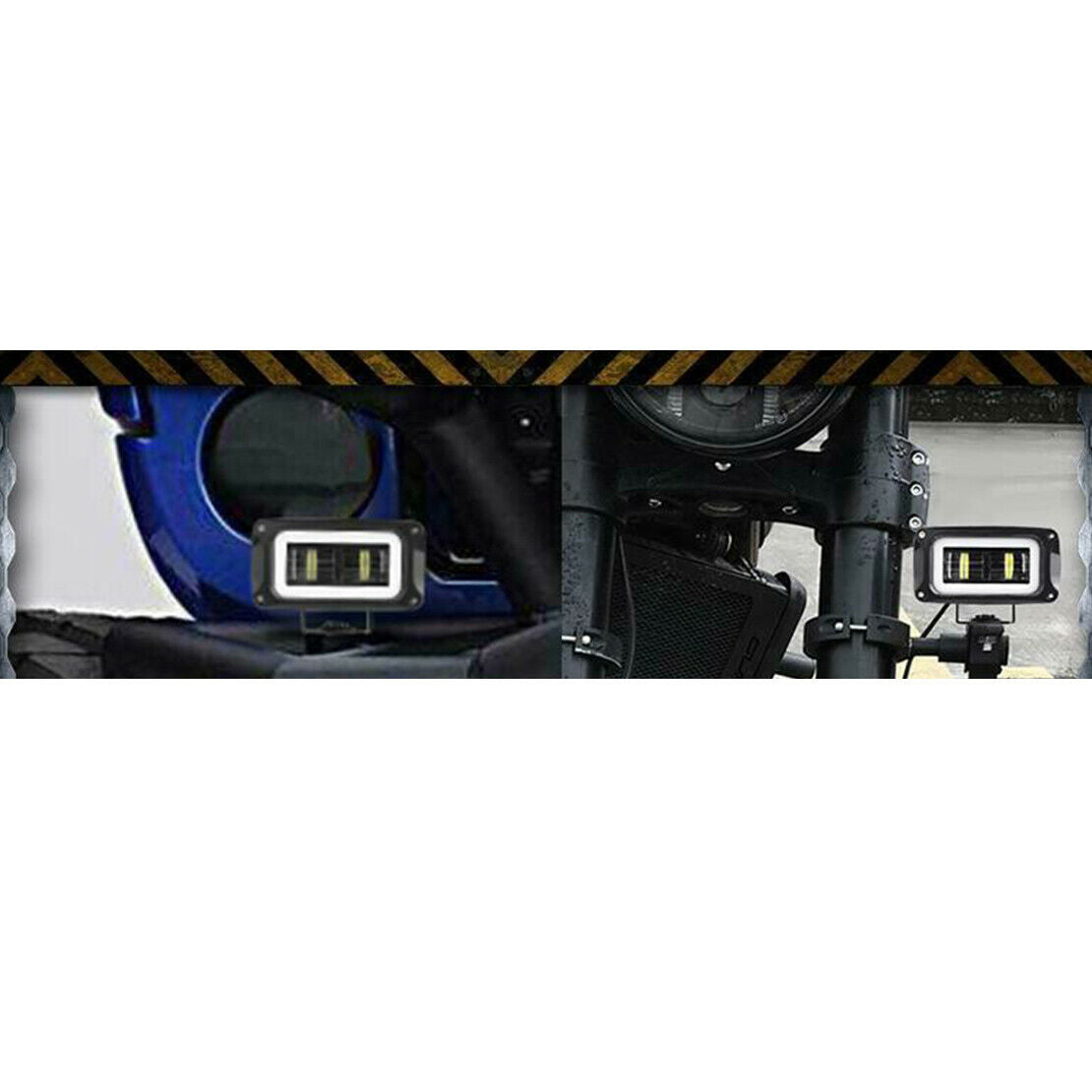 2Set 4in LED Work Light Bar White Angel Eyes Driving Fog Lamp Offroad ATV SUV