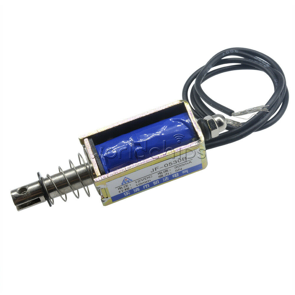 DC12V 300mA 5N/10mm Precise Pull-Push-Type Solenoid Electromagnet JF-0530B New