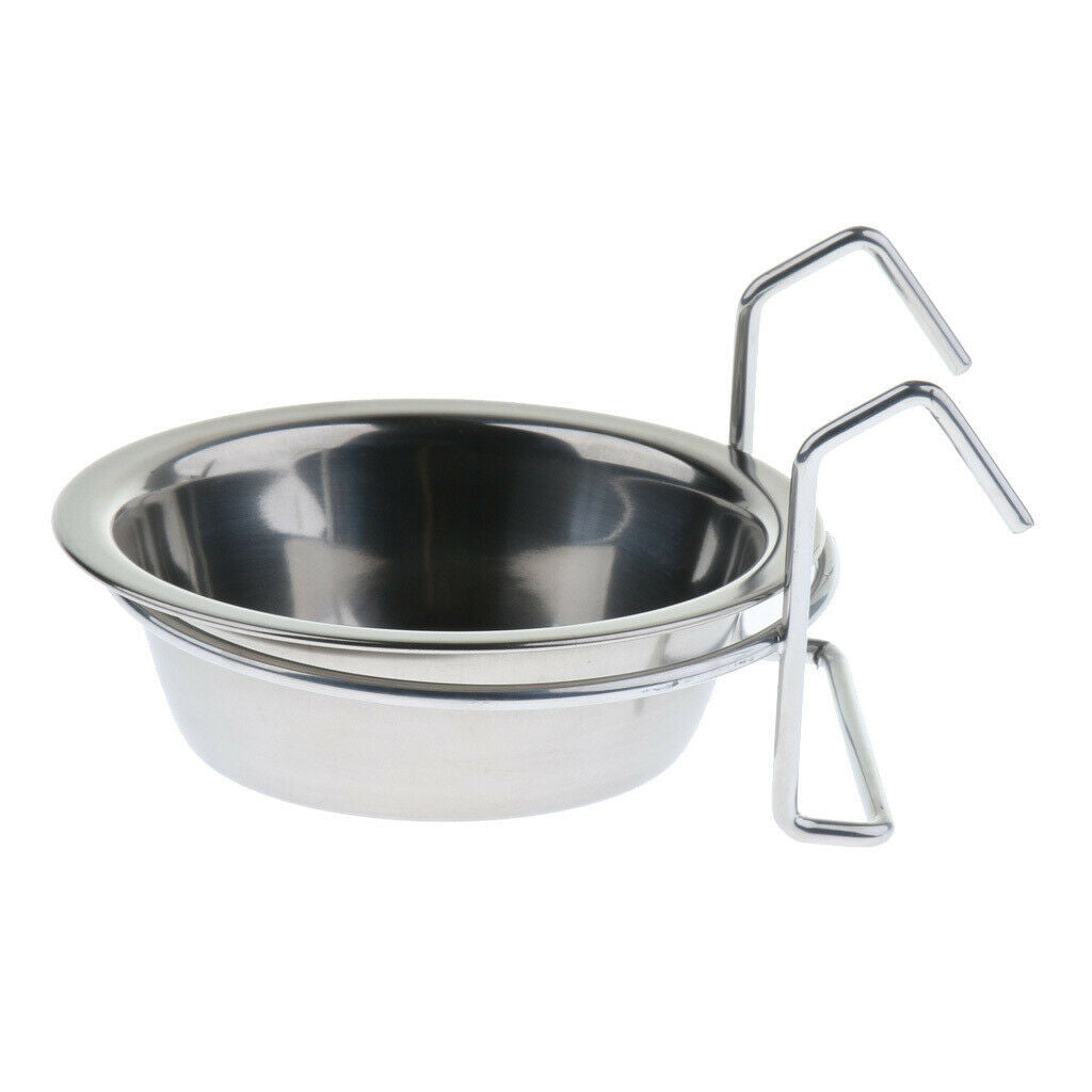 Bird Parrot Feeder Water Food Cup Hanging Bowl Dish Cage Accessories