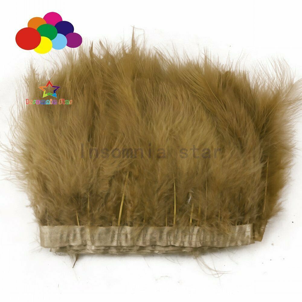 Amber 2 Meters Long 15-20cm Turkey Marabou Feather Trim Sewing Colored Craft