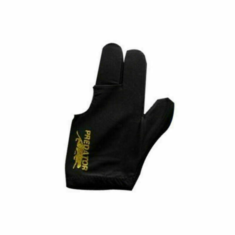Unisex Men Black Spandex Snooker Billiard Cue Glove Pool Left Hand Three Finger