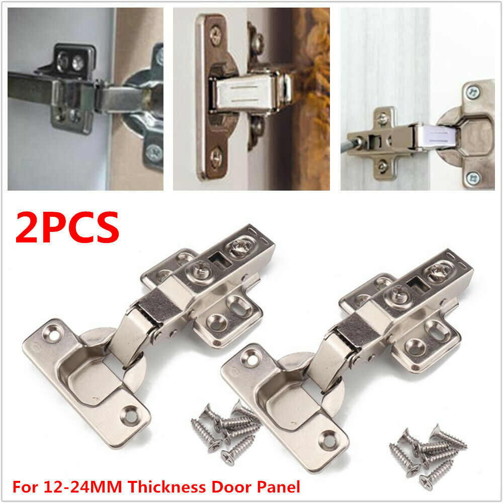 2PC RV Cabinet Cupboard Door Self Closing Half Overlay Concealed Hinges Hardware