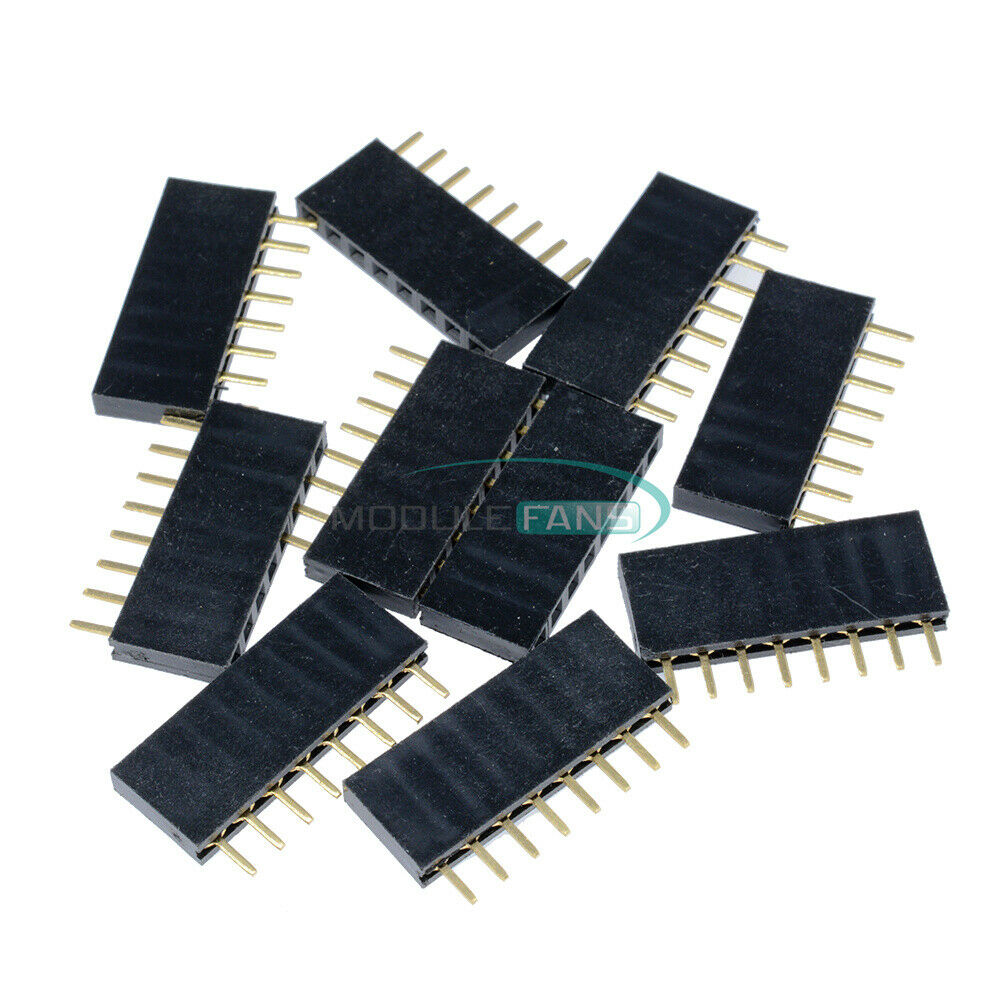 10PCS 2.54MM Header 1x8 8P Single Row 8Pins PCB Socket Female