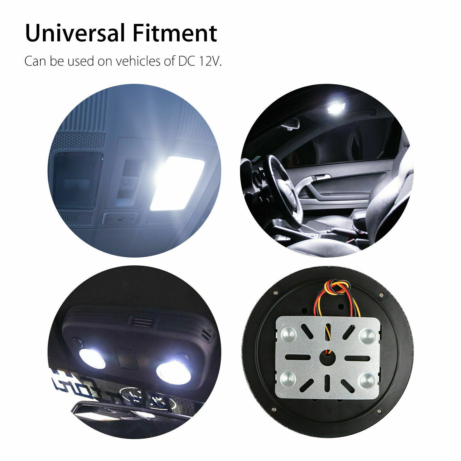 DC 12V White 46 LED Car Auto Round Dome Roof Ceiling Light Interior Bright White