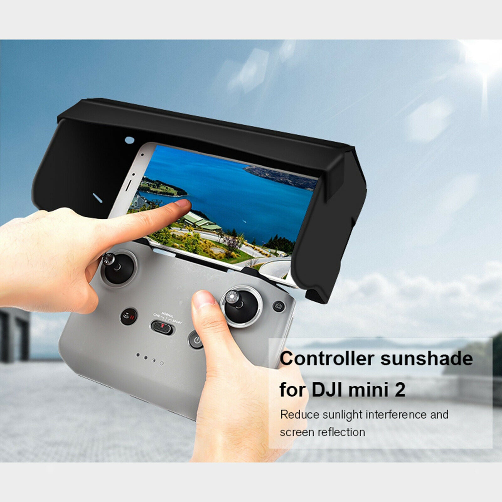 Portable Tablet Monitor Sun Shade suits for DJI Mavic AIR 2 Pro Mini 2 Black