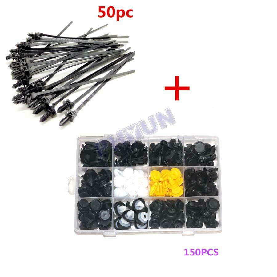 200x Car Door Panels Bumper Fastener Clips Tie Wrap Repair Kits Boxed Universal