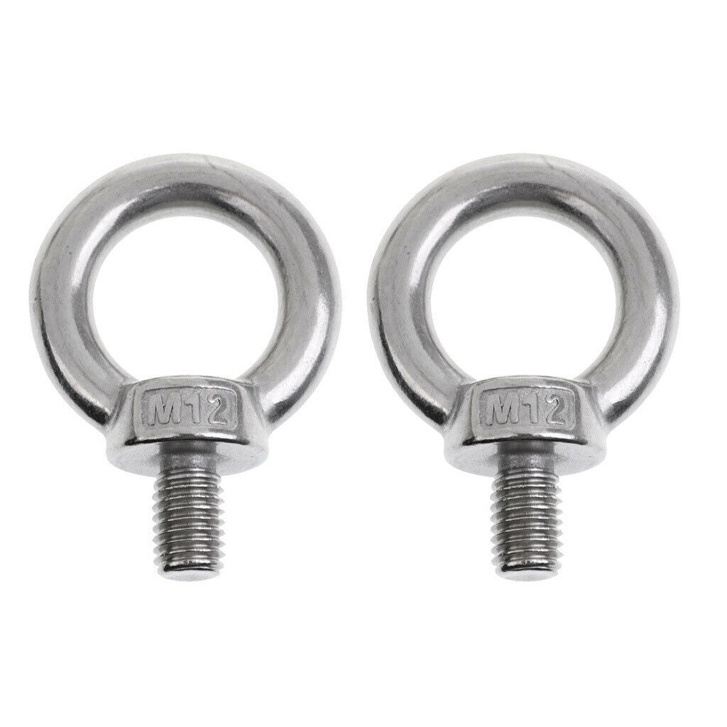 Stainless Steel Shoulder Lift Eye Bolt Marine M12x20mm, Set of 2pcs