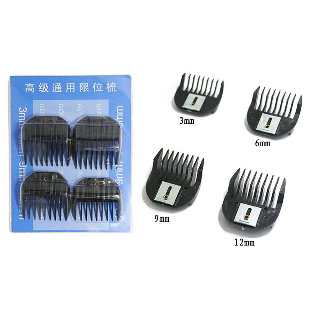 4 Pieces 3/6/9/12mm Hair Clipper Limit Guide Comb Cutting Size Replacement