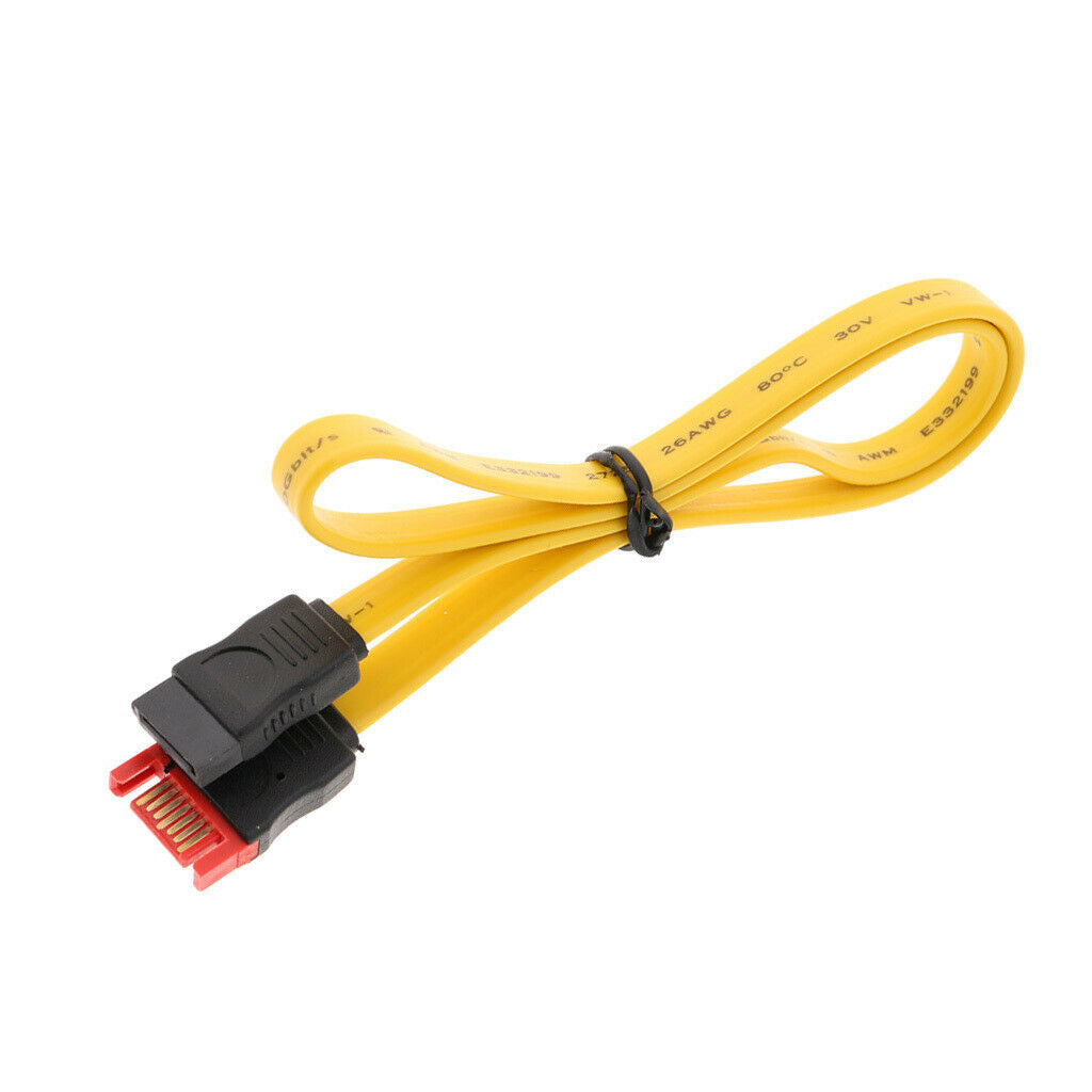 4X SATA III Cable, SATA III 7 Pin Male To 7 Pin Female Extension Cable-Yellow