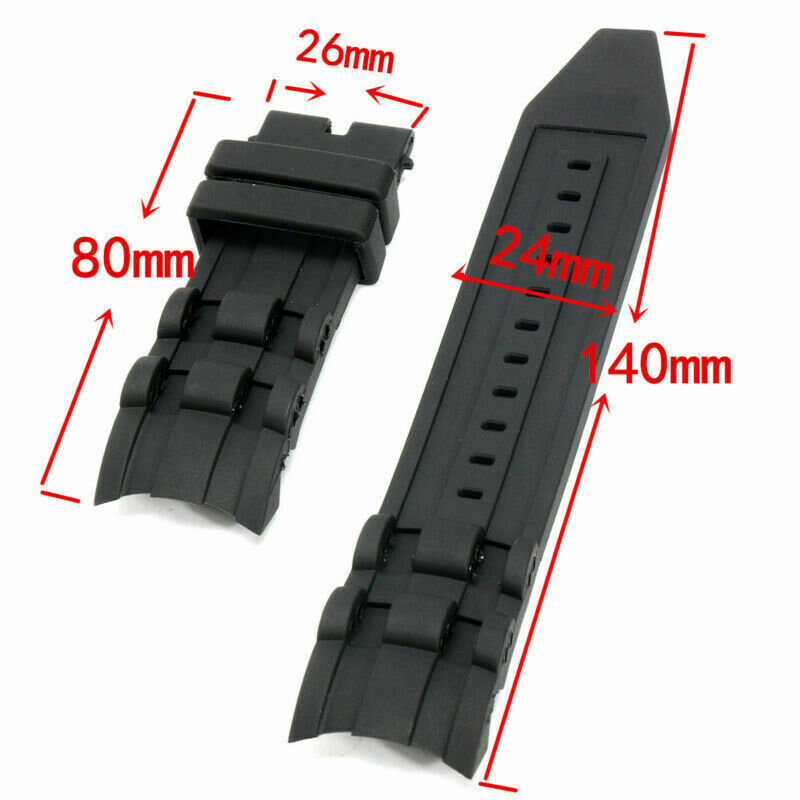 Rubber Watch Band Strap 26mm Black For Invicta Pro Diver Collection Chronograph