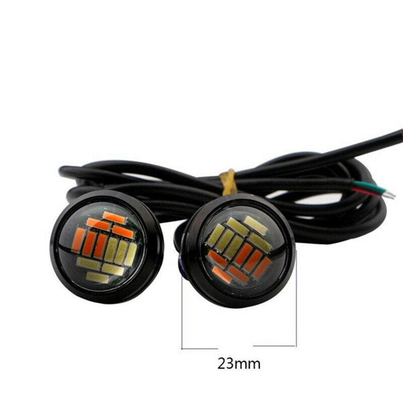 8 Pcs 12V 23Mm Dual Color Switchback 4014 Smd 12 Led Drl Eagle Eye Daytime LigX8