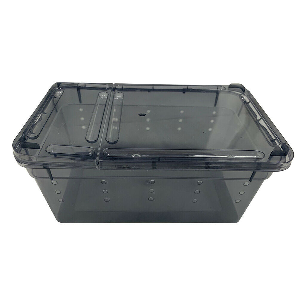 Black Reptile Food Feeding Container Spiders Hatching Cage for Lizards