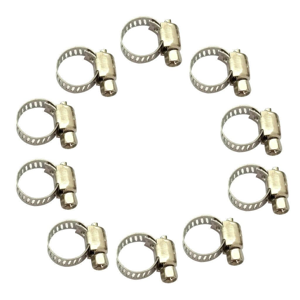 10pcs Hose Clip Set Tube Clamp Easy Turn Butterfly Jubilee Type 8-12mm Clamp