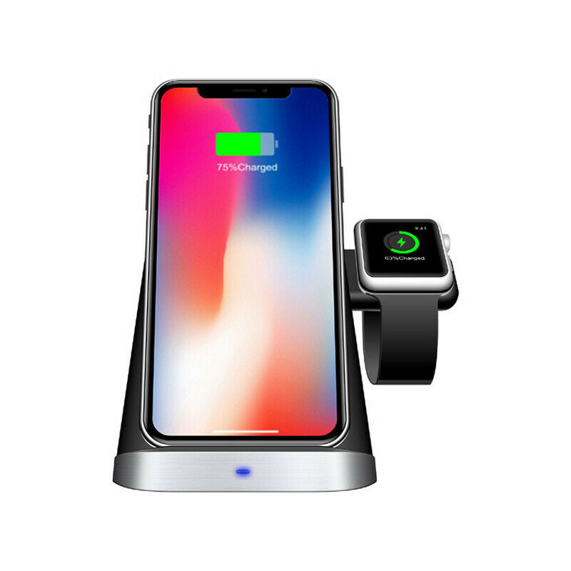 3 in 1 Wireless Fast Charging Station Charger Stand for iWatch Phone Home office