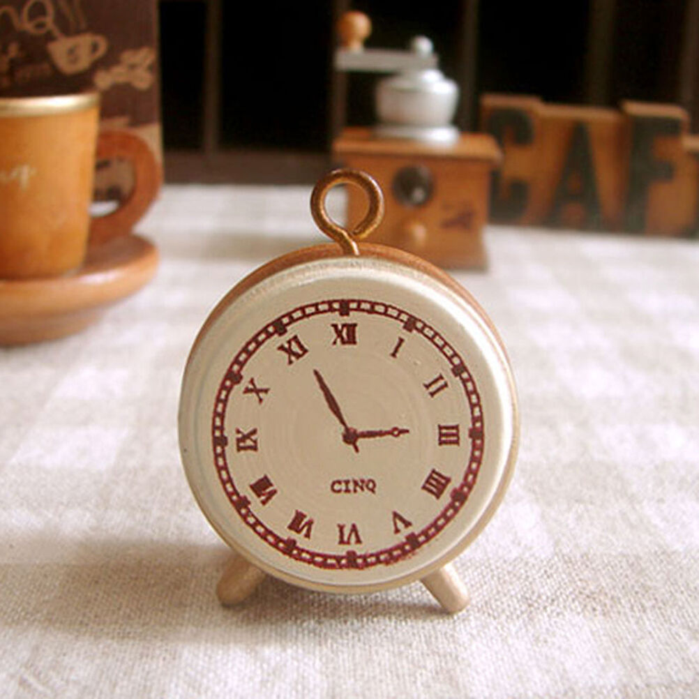 Hot Wooden Rubber Stamp Seal Classic Alarm Clock For Diary Scrapbook Decor LBDA