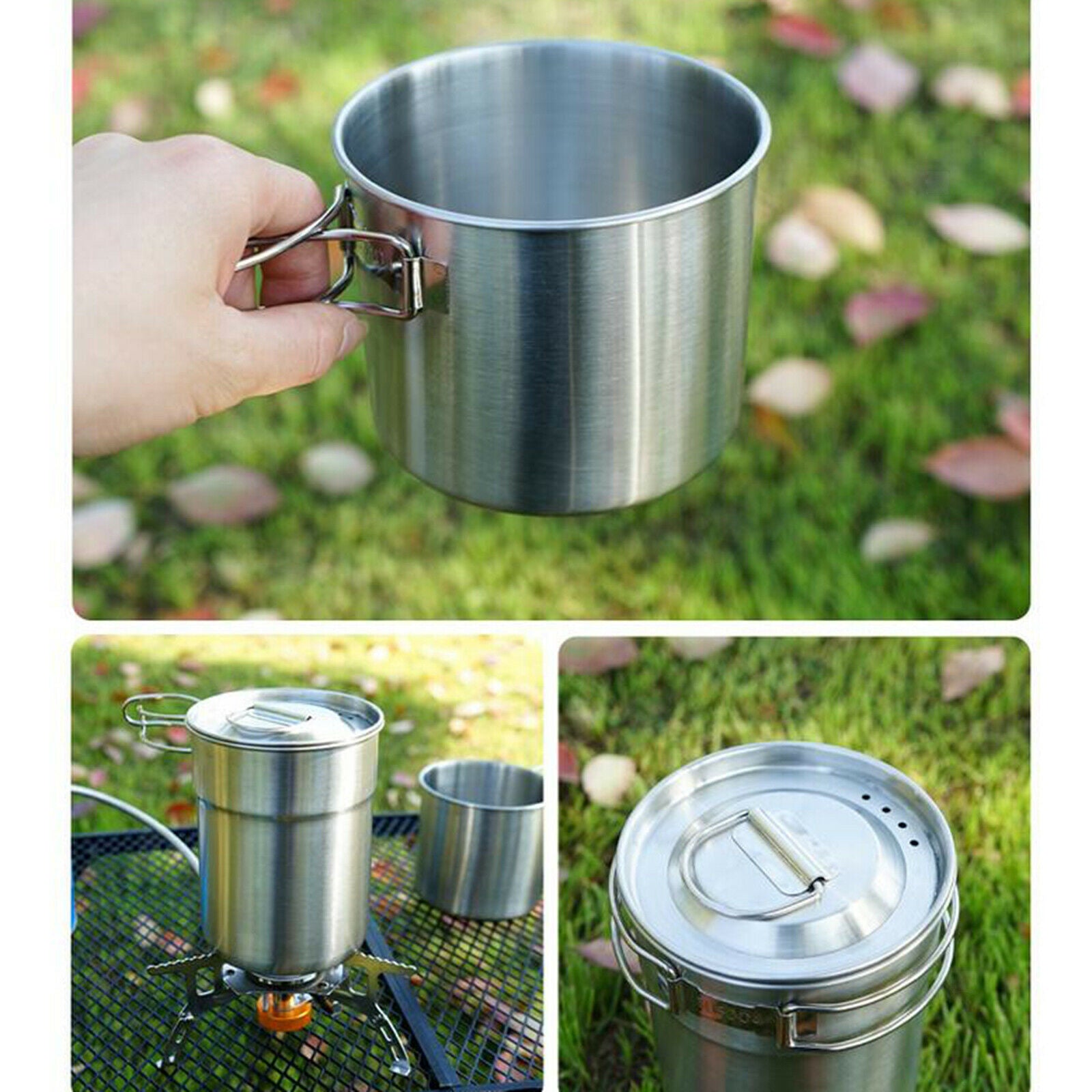 2pcs Camping Cup Kit Pot Cooking Bowl Picnic Mug Coffee Mug Hiking Outdoor