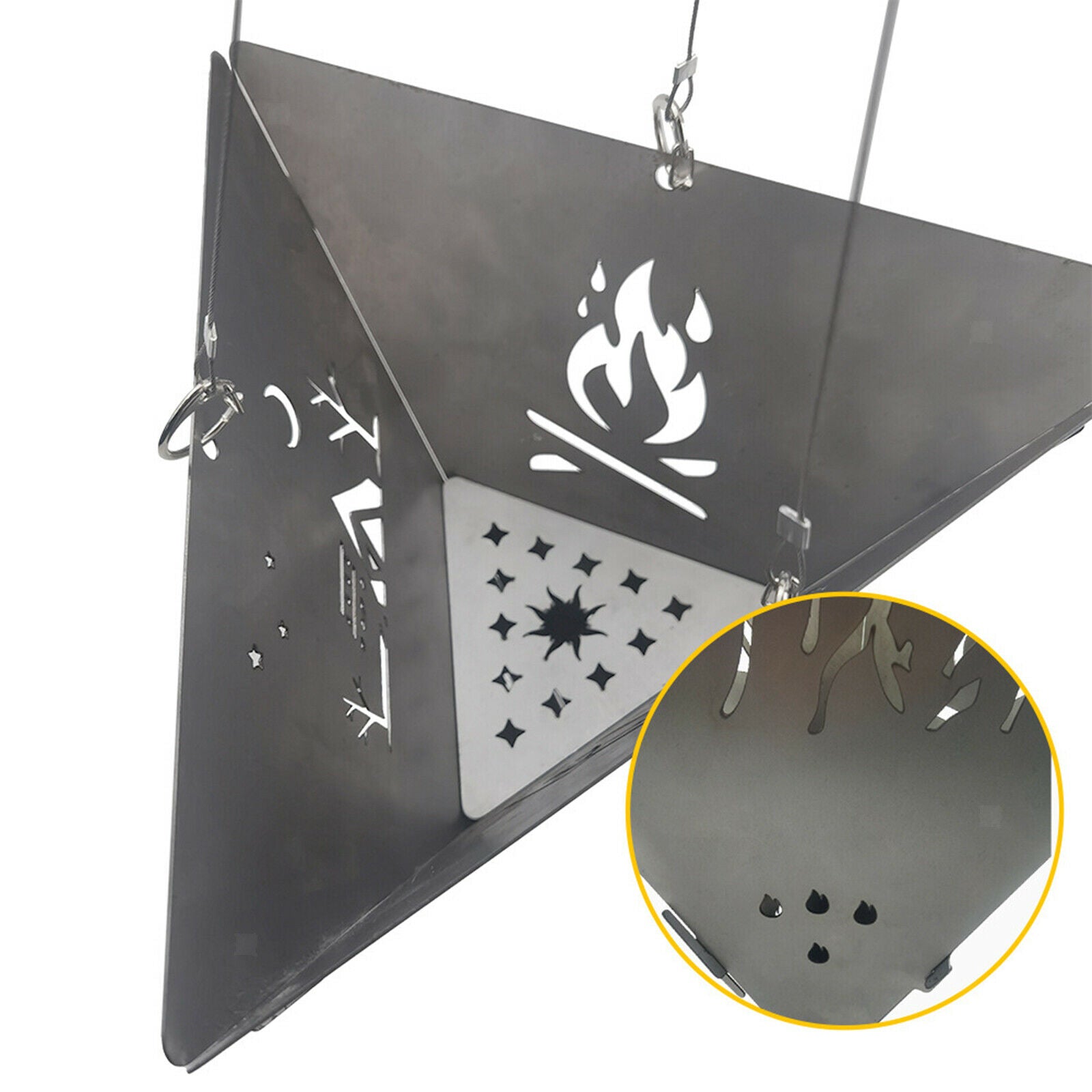 Wood Burning Folding Camping Stove Portable Campfire Hanging Pit Lightweight