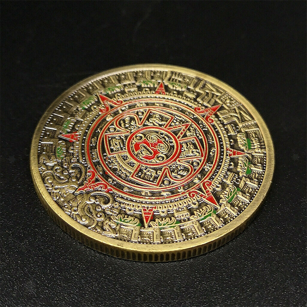 Mayan Bronze Coin Mayan Pyramid Commemorative Medallion Hobby Collection