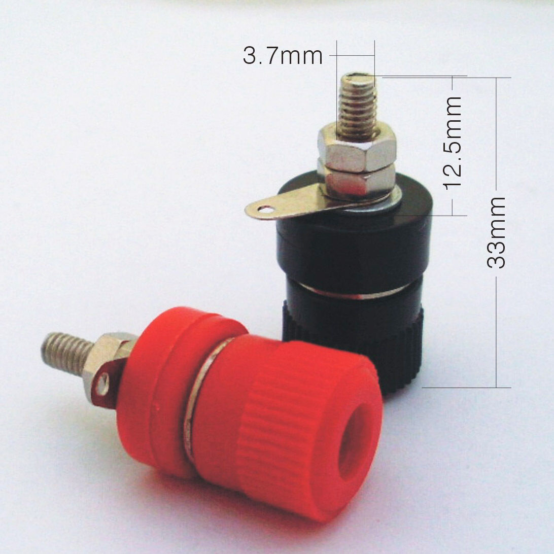 5pcs Black Binding Post Speaker Power Cable 4mm Banana Jack Female 33mm