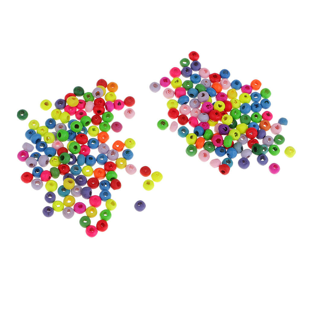 200 x Mixed Natural Wooden Beads European Beads For Kids DIY Jewelry Making