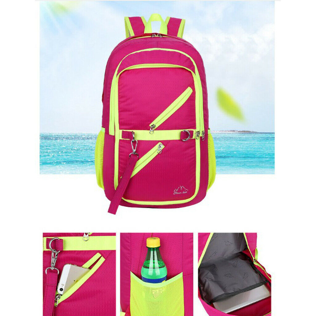 Outdoor Sport Backpack Travel Daypack Nylon Waterproof Folding Bag Red