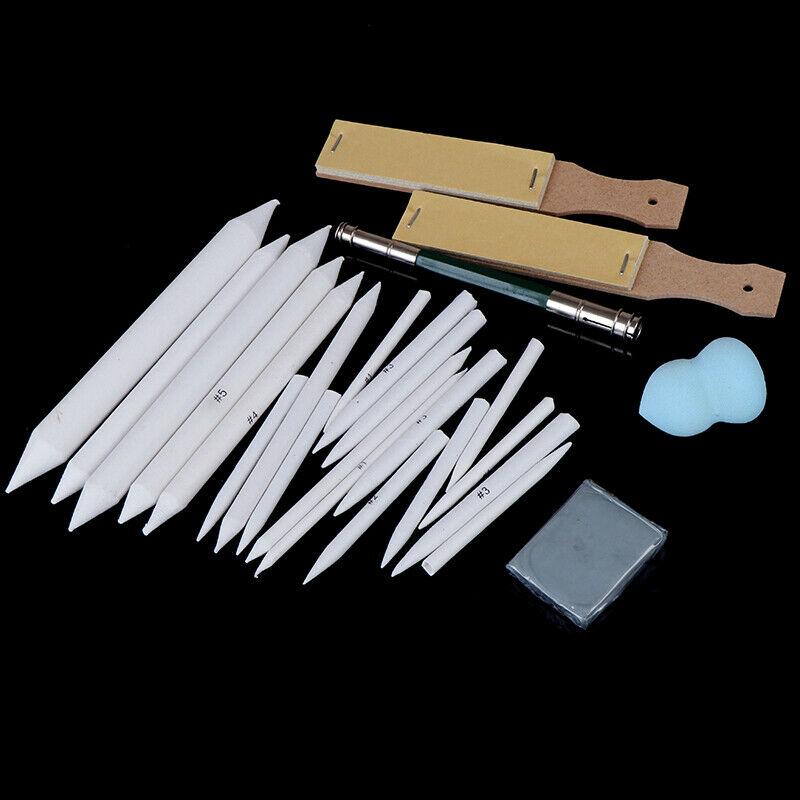 25Pcs Sharpen Blending Smudge Stick Erasable Pencil Set Art Sketch Tool  J G Tt