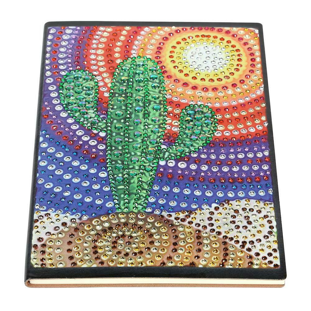 DIY Cactus Special Shaped Diamond Painting 60 Pages A5 Notebook Diary Book @