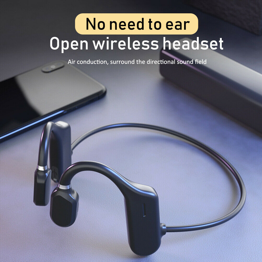 Bone Conduction Headphones with Mic Wireless Bluetooth Open-Ear Earphone Headset
