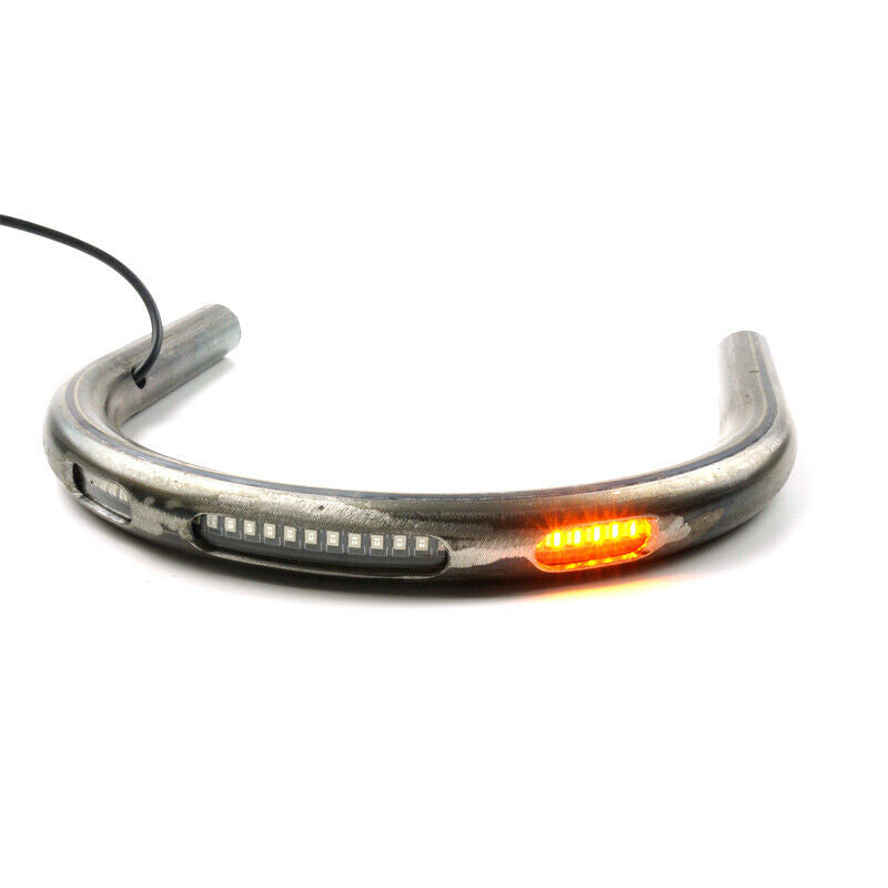 230mm Motorcycle Seat Frame Hoop Loop with LED Brake Light Turn Signal Indicator