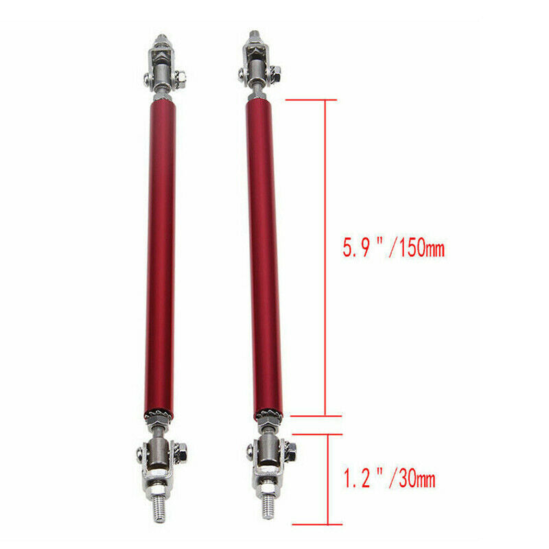 Adjustable 5.9'' Front Bumper Lip Splitter Rear Diffuser Strut Tie Bar Support