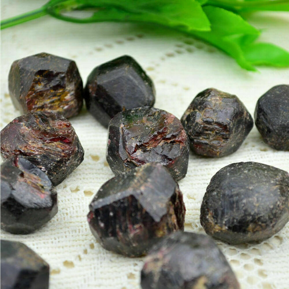 Natural Quartz Crystal Raw Rough Red Garnet Stone Specimens Reiki Healing Rock