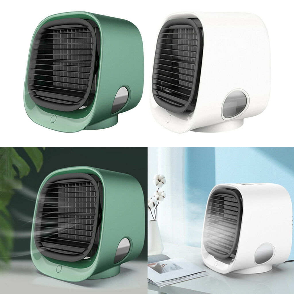 2 Pieces Mini Air Container 3-in-1 Cooling Desktop Cooler Room USB Fan