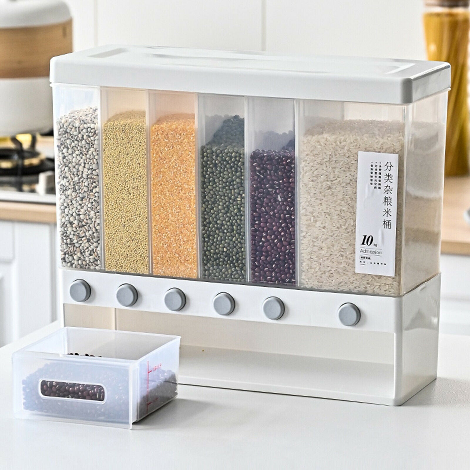 2pcs 32.4x38x14.4cm Wall Mounted Dry Food Dispenser Rice Dispenser Home Kitchen
